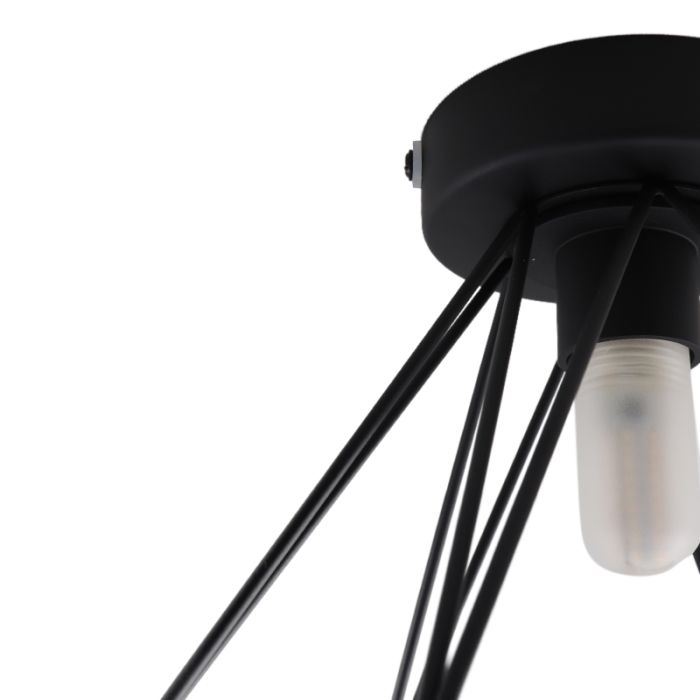 Industriële badkamer plafondlamp zwart, Jochem, IP44