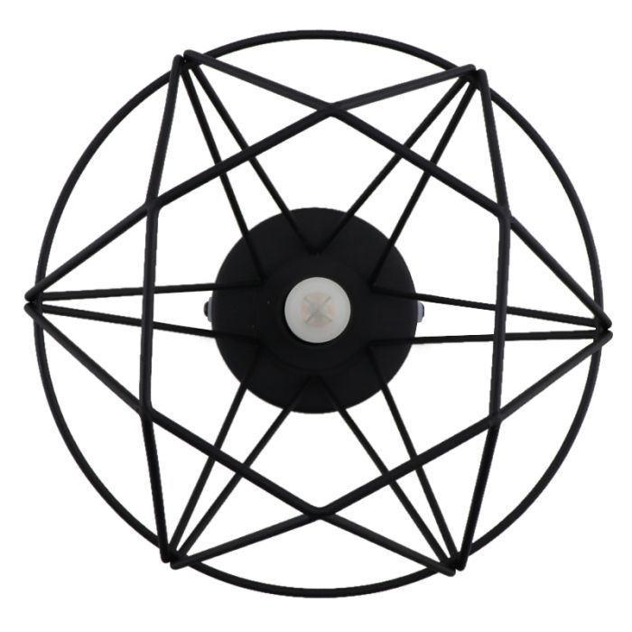 Industriële badkamer plafondlamp zwart, Jochem, IP44