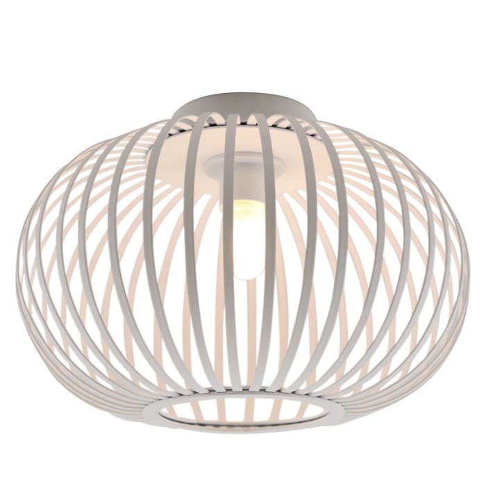 Industriële badkamer plafondlamp wit, Lieve, IP44