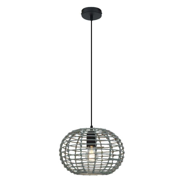 Rotan hanglamp grijs, Roza