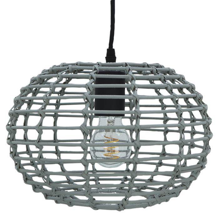 Rotan hanglamp grijs, Roza