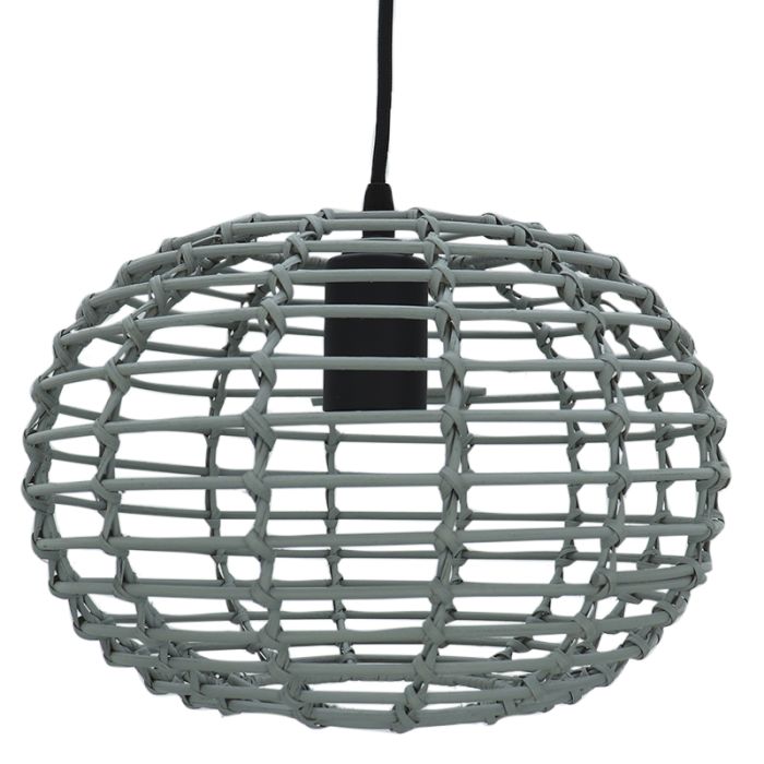 Rotan hanglamp grijs, Roza