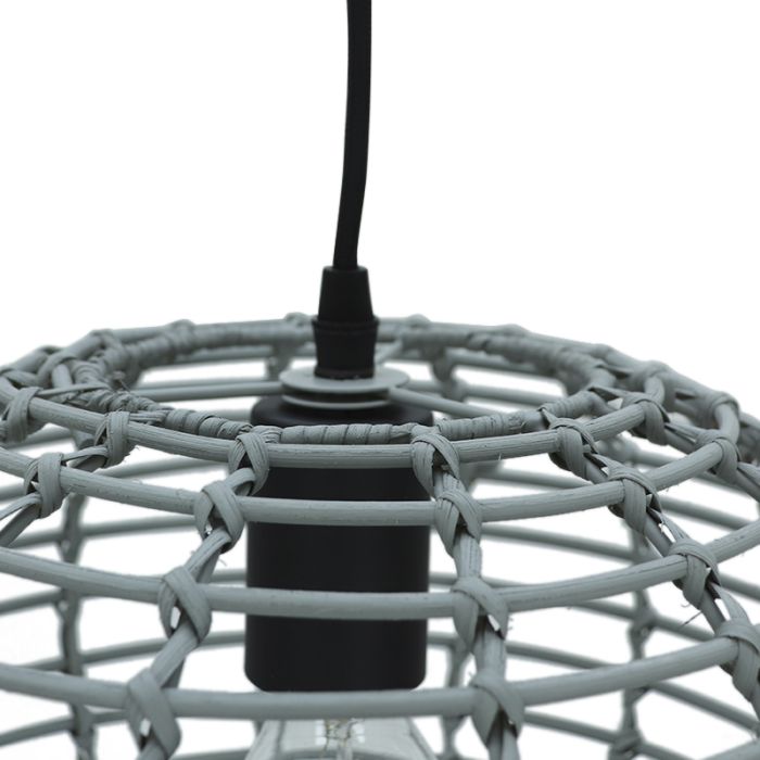 Rotan hanglamp grijs, Roza