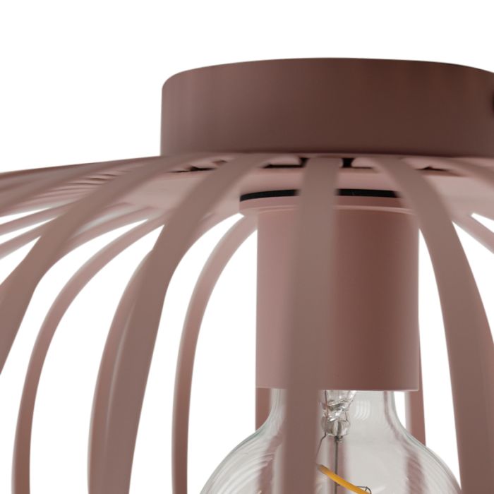 Industriële plafondlamp oud roze, Lieve