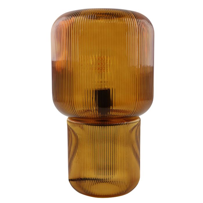 Design tafellamp bruin, Chelsea, met schakelaar
