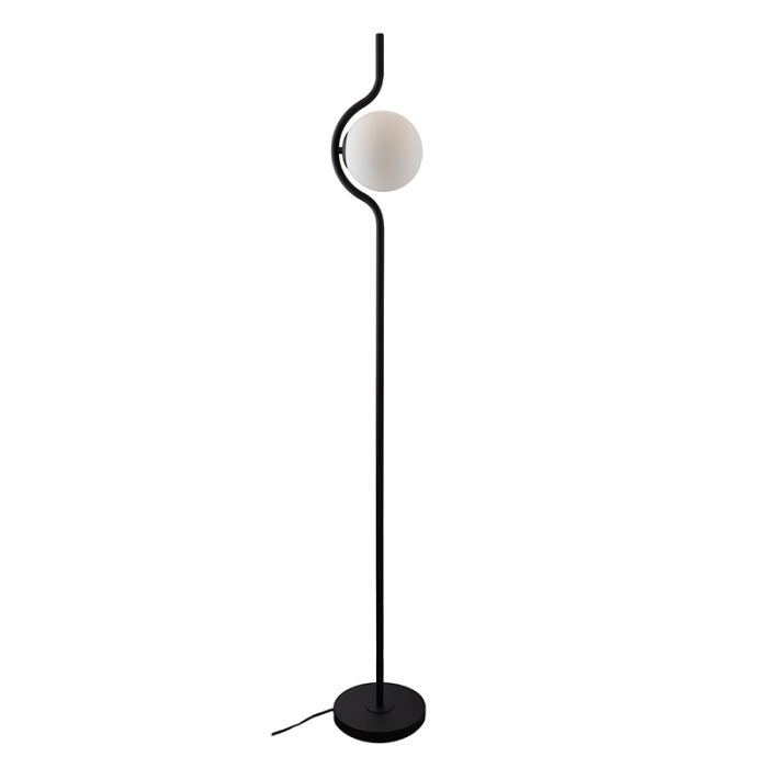 Moderne vloerlamp zwart, Merel, met schakelaar