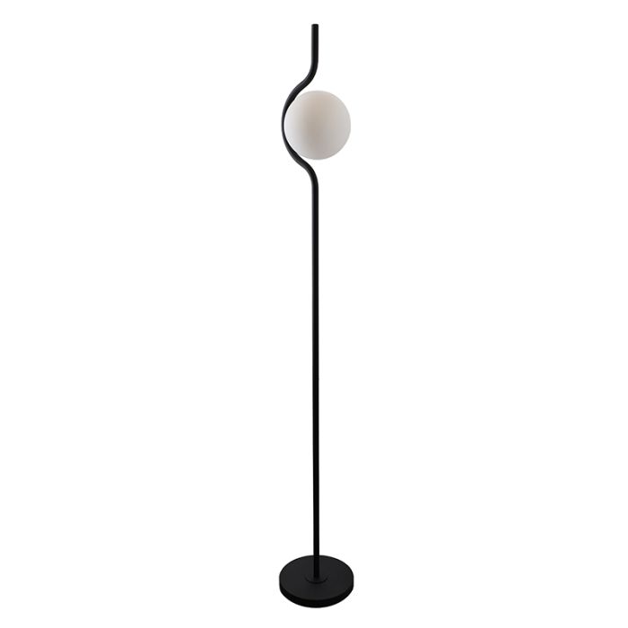 Moderne vloerlamp zwart, Merel, met schakelaar