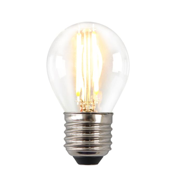 Dimbare Olucia E27 LED filament lamp Melchis, P45, 4W, 2700K
