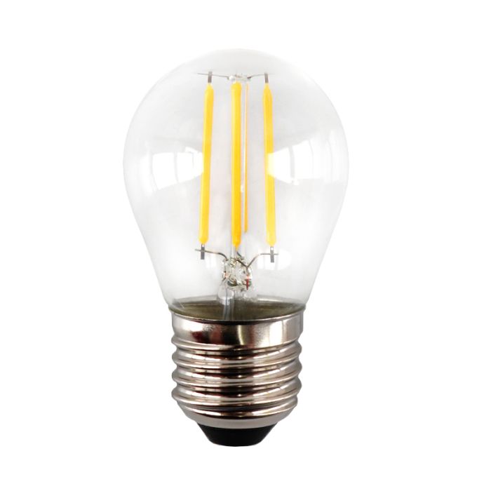 Dimbare Olucia E27 LED filament lamp Melchis, P45, 4W, 2700K