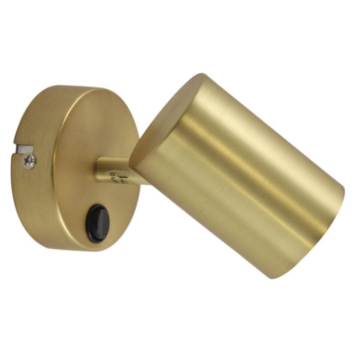 Moderne wandspot messing, Elena, met schakelaar