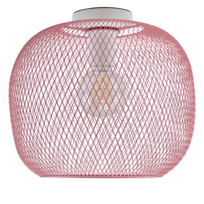 Roze plafondlamp Emado, metaal, industrieel