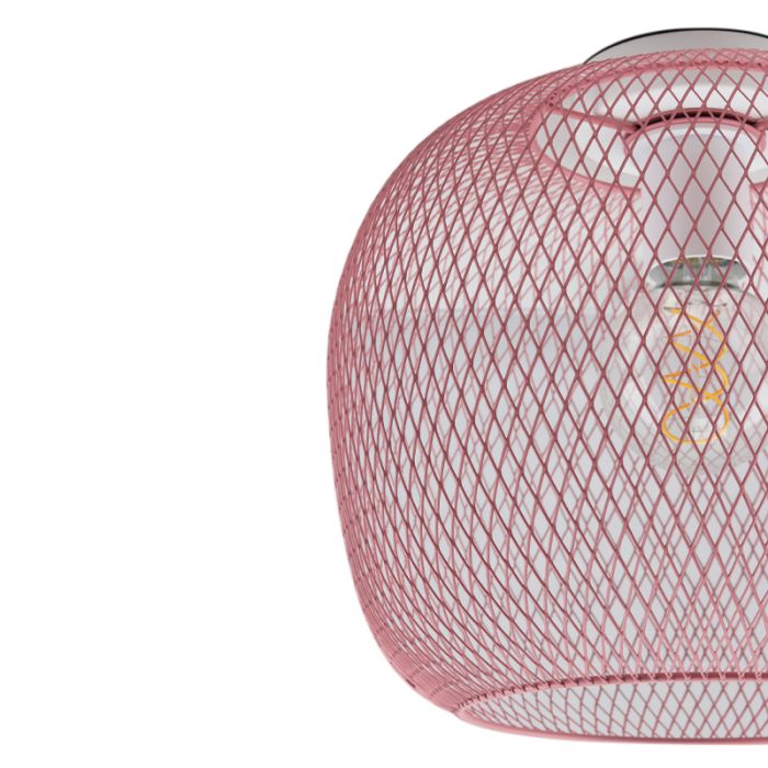 Roze plafondlamp Emado, metaal, industrieel