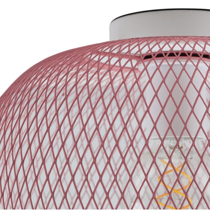 Roze plafondlamp Emado, metaal, industrieel