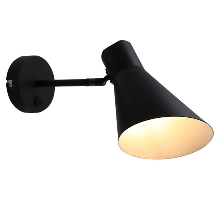 Moderne wandlamp zwart, Vico, met schakelaar