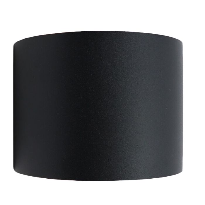 Zwarte up-down wandlamp Dion, 6w, warm wit, rond, IP65