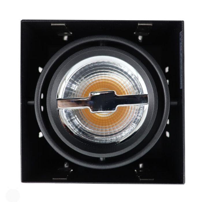 Zwarte trimless inbouwspot Joost, metaal, GU10 AR70