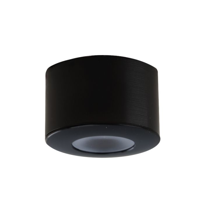 Ronde zwarte Veranda opbouwspot Vasso, IP44, dimbaar