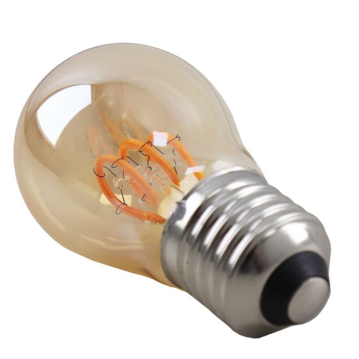 Dimbare Olucia E27 LED filament lamp Tuelo, amber, 4W, 2200K