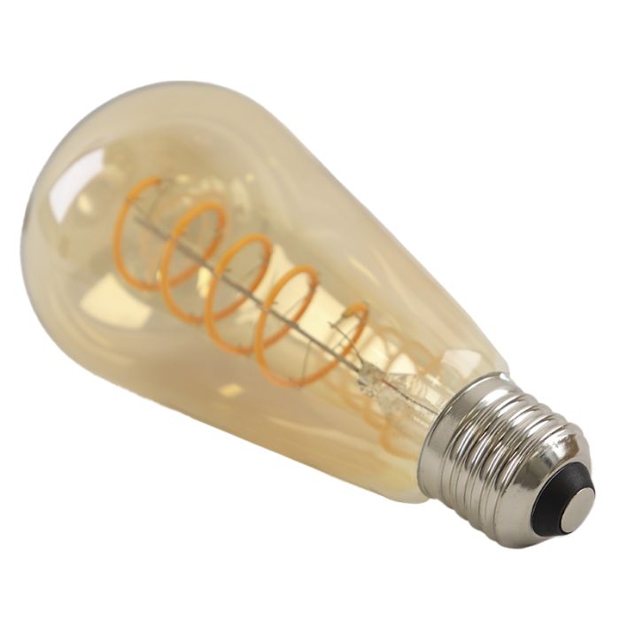Dimbare Olucia E27 LED Edison lamp Tuelo, amber, 4W, 2200K
