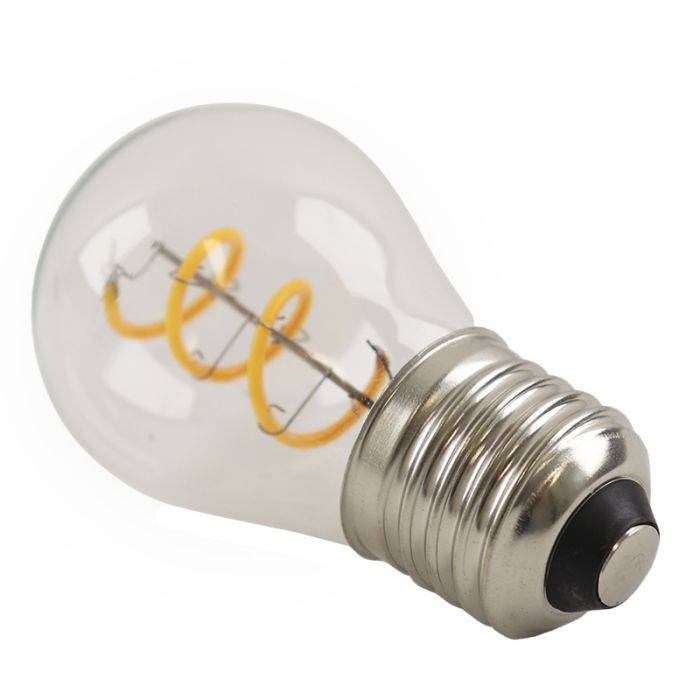 Dimbare Olucia E27 LED filament lamp Tuelo, P45, 4W, 2700K