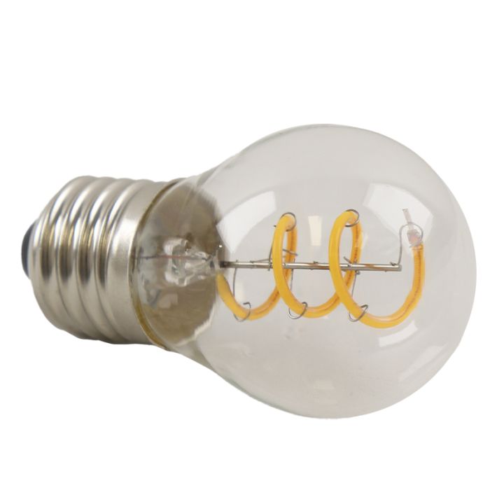 Dimbare Olucia E27 LED filament lamp Tuelo, P45, 4W, 2700K