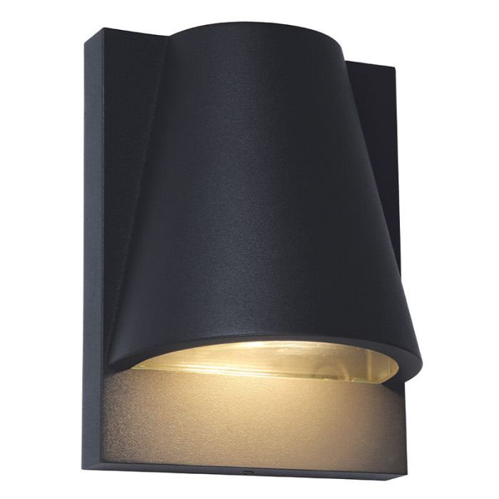 Moderne buiten wandlamp met schemersensor zwart, Luana, IP43