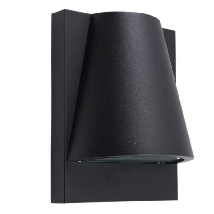 Moderne buiten wandlamp met schemersensor zwart, Luana, IP43