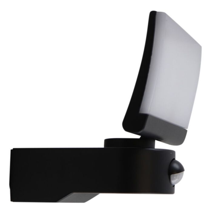 Moderne buiten wandlamp met bewegingssensor zwart, Leonie, 24W, 3000K LED, IP54