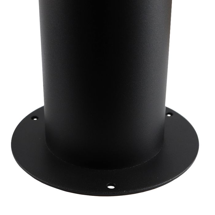 Zwarte staande buitenlamp Sanel, Smoke glas, 90cm