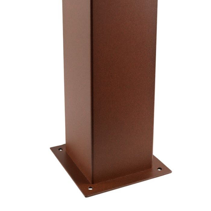 Roestkleur staande buitenlamp Sanel, Smoke glas, 60cm
