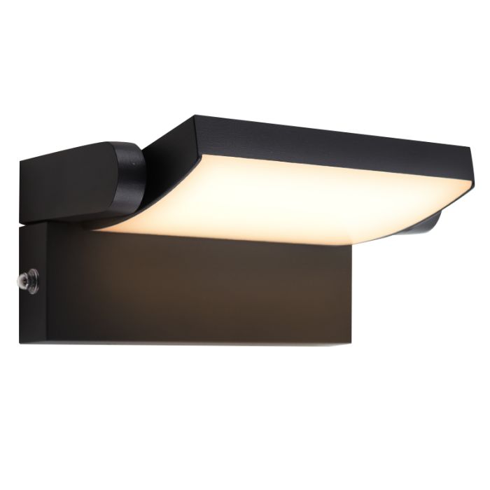 Moderne buiten wandlamp met schemersensor zwart, Alet, 12,5W, 3000K LED, IP54