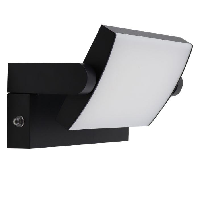 Moderne buiten wandlamp met schemersensor zwart, Alet, 12,5W, 3000K LED, IP54