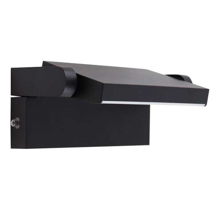 Moderne buiten wandlamp met schemersensor zwart, Alet, 12,5W, 3000K LED, IP54