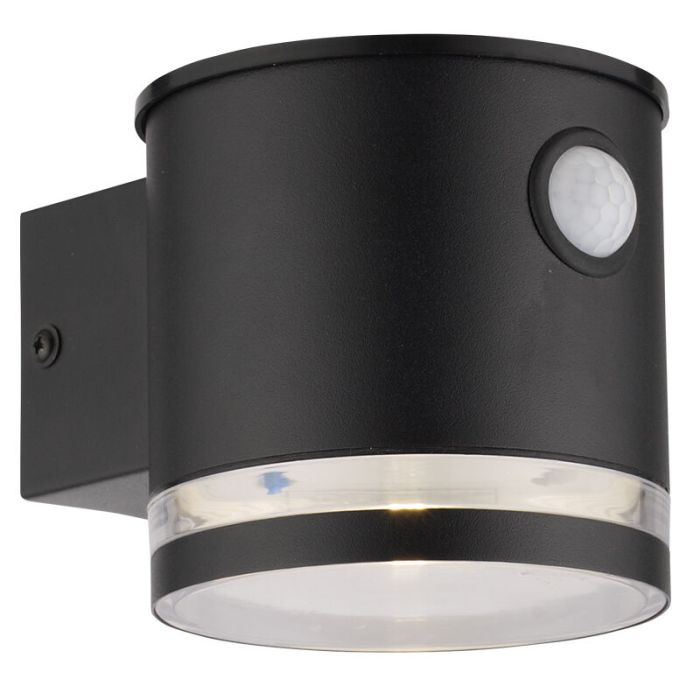 Moderne buiten wandlamp op zonne-energie zwart, Tommy, 1W, 2700K LED, IP54