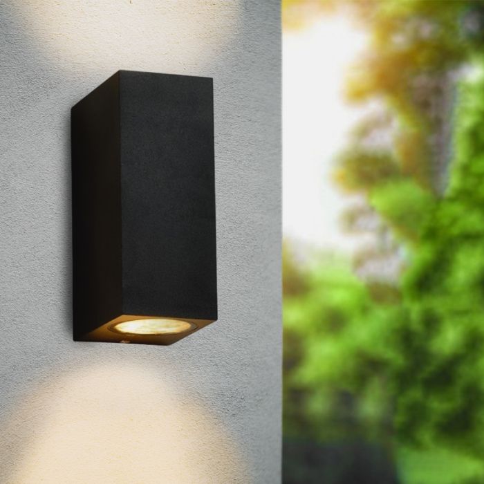 Zwarte buitenlamp Corella groot - modern