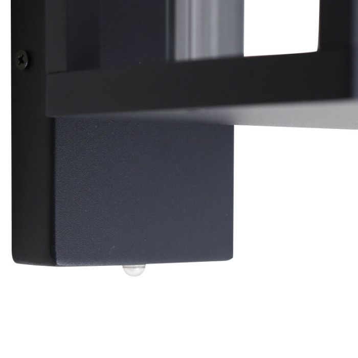 Moderne buiten wandlamp met schemersensor zwart, Amalie, IP54