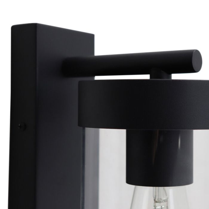 Moderne buiten wandlamp met bewegingssensor zwart, Musa, IP44