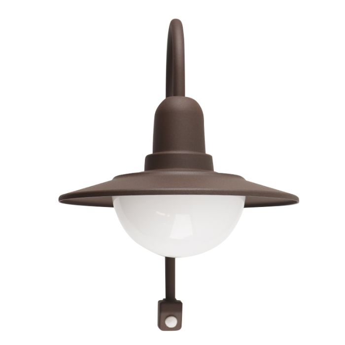 Klassieke buiten wandlamp met bewegingssensor roestkleurig, Rolin, IP54