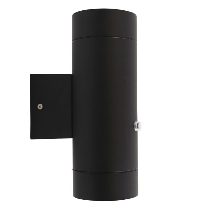 Moderne buiten wandlamp met schemersensor zwart, Marcos, IP44