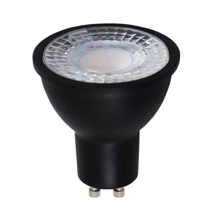 Dimbare Olucia GU10 LED lamp Antonie, zwart, 5W, 2700K