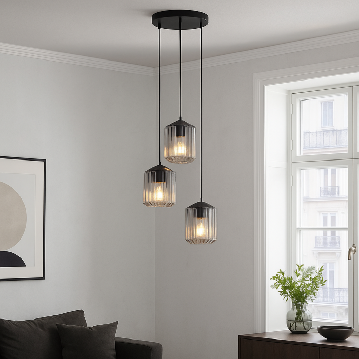 Retro hanglamp transparant, Jisca