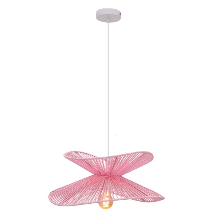 Papieren hanglamp roze, Rosalie