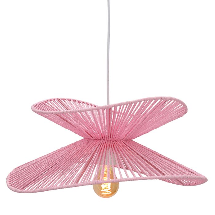 Papieren hanglamp roze, Rosalie