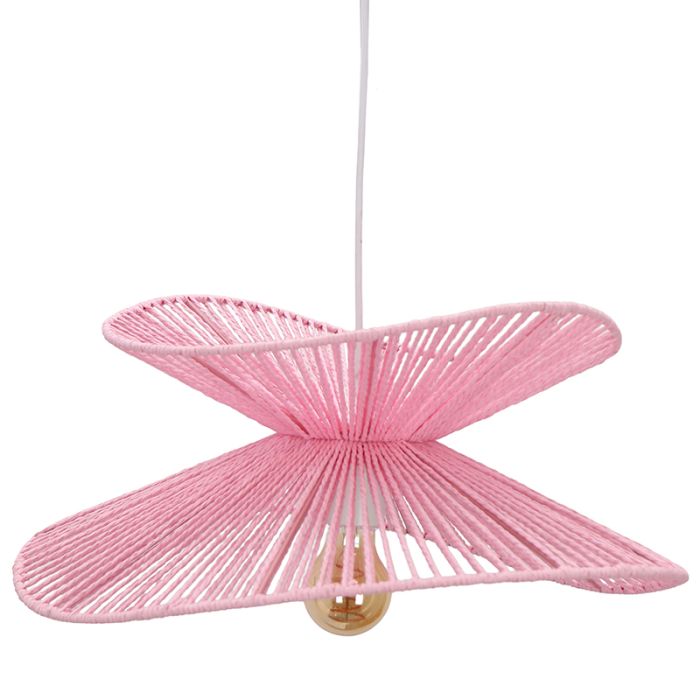 Papieren hanglamp roze, Rosalie