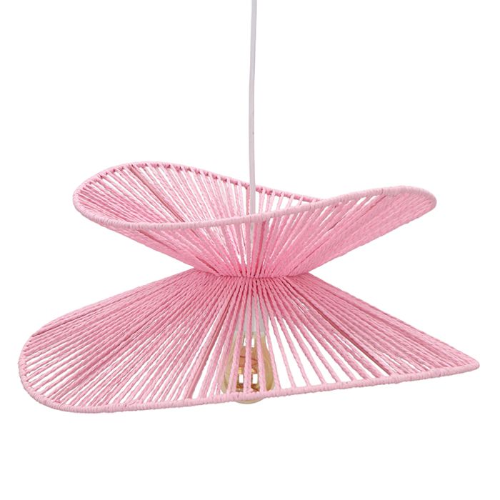 Papieren hanglamp roze, Rosalie