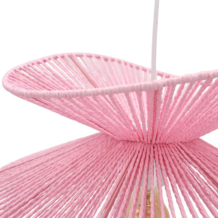 Papieren hanglamp roze, Rosalie