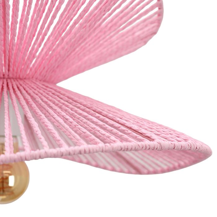 Papieren hanglamp roze, Rosalie