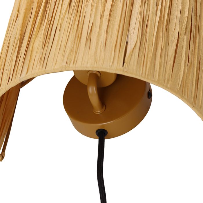 Papieren wandlamp bruin, Daisy, met schakelaar