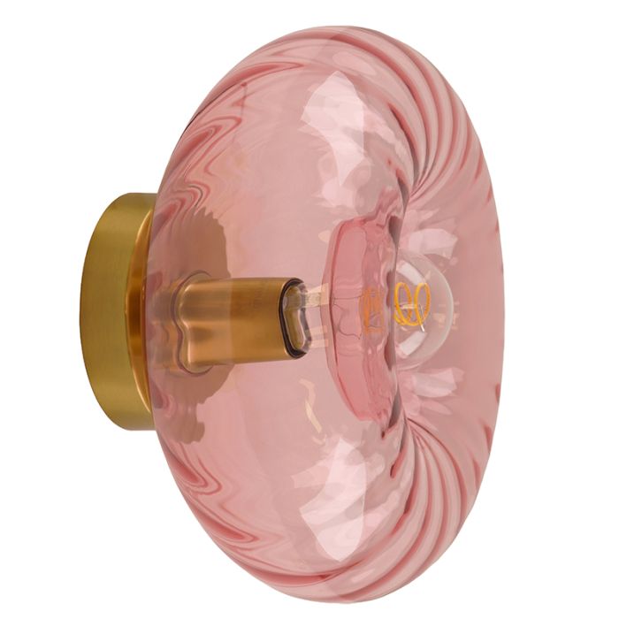 Retro wandlamp roze, Diane, met schakelaar