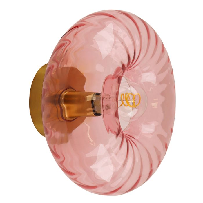 Retro wandlamp roze, Diane, met schakelaar